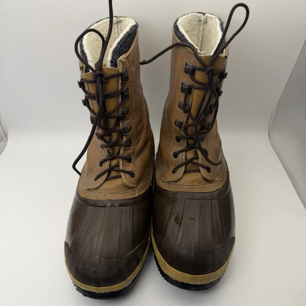 Vintage Kaufman Sorel‎ Premium Leather Snow Boots Size 10 Made in Canada Layer